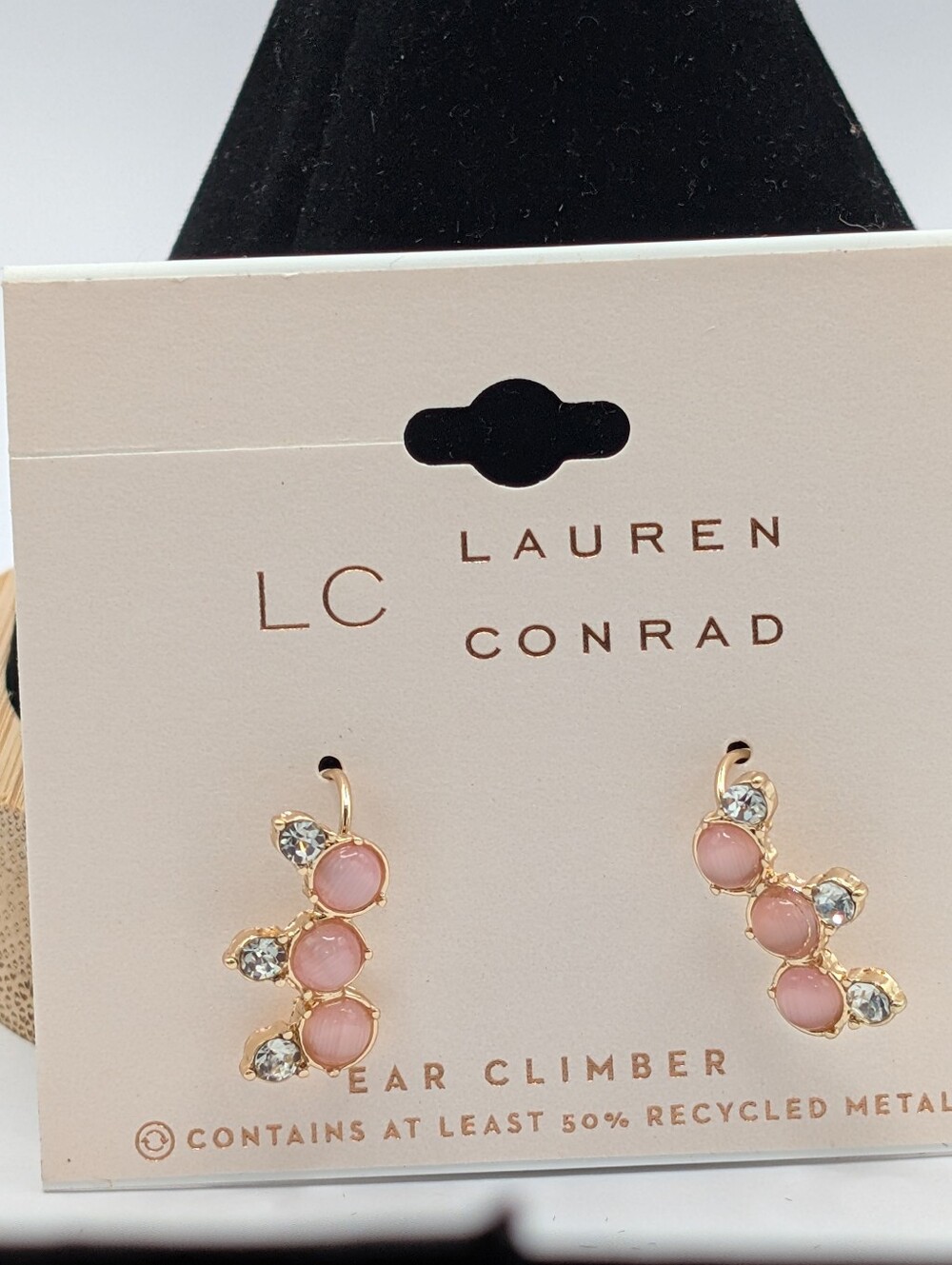 LC Lauren Conrad Pink and Gold Earrings